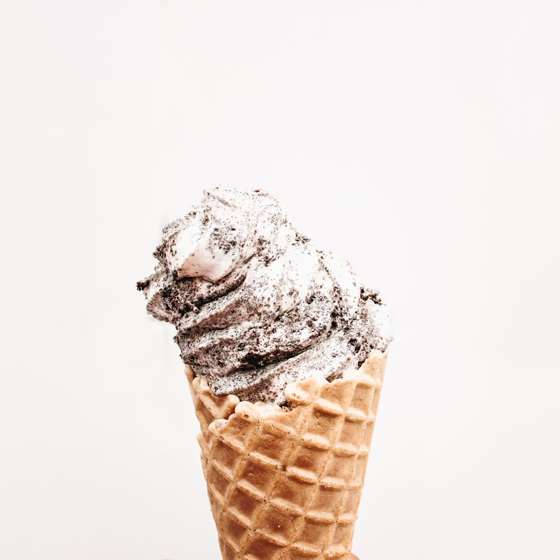 Chocolate gelato on a cone, placeholder image