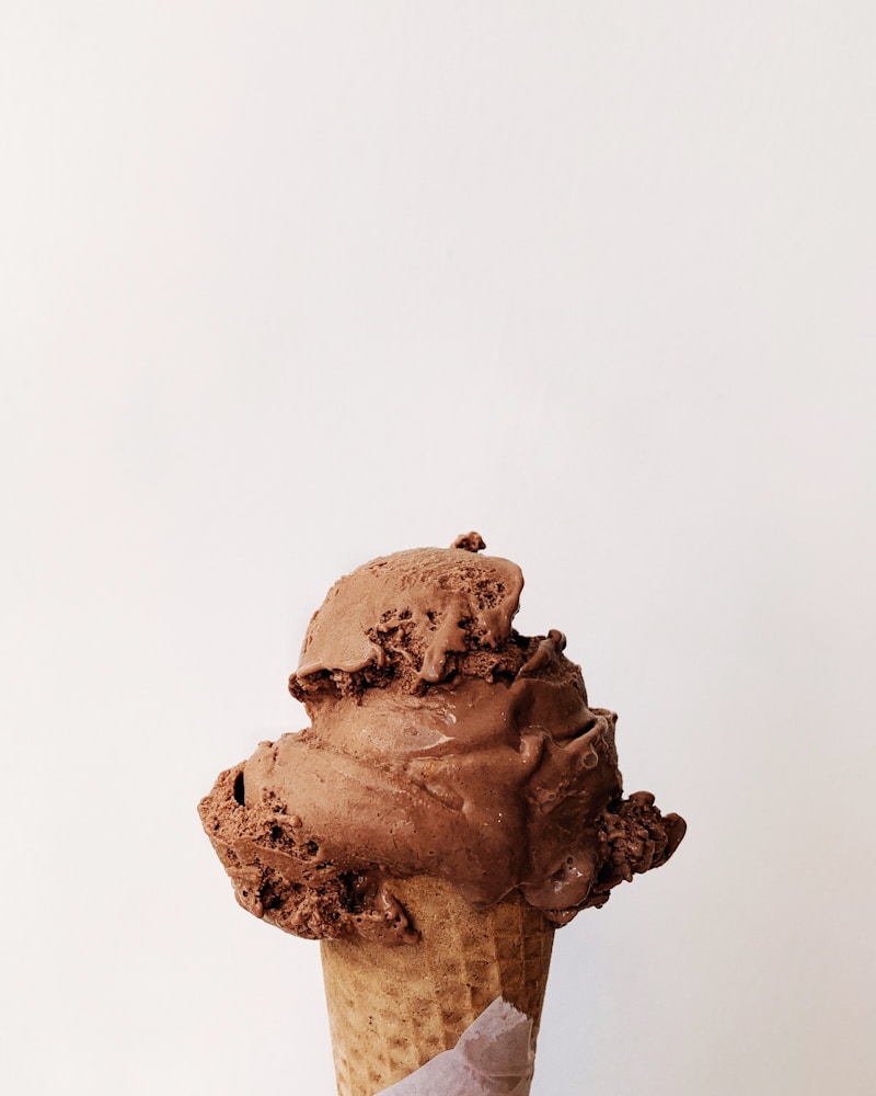 Scoops of dark chocolate ice cream